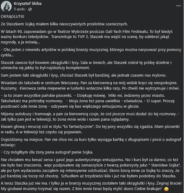 Krzysztof Skiba wspomina Stanisława Soykę