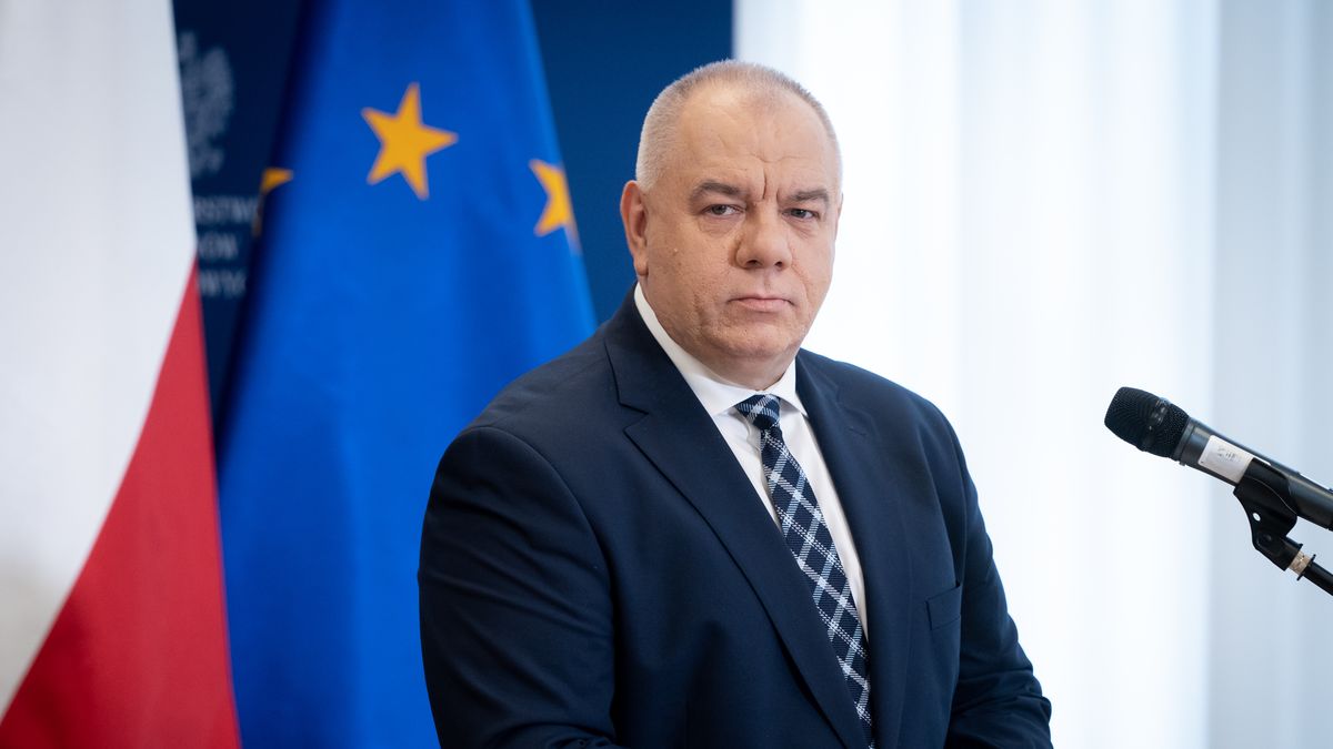 Polish Minister for State Assets Jacek Sasin during a joint press conference with Minister of Agriculture on state-owned Food Holding Company in Warsaw, Poland on March 29, 2022 (Photo by Mateusz Wlodarczyk/NurPhoto via Getty Images)