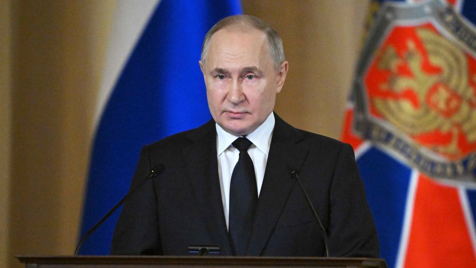 Archiwum zagraniczne East News 2024-03
In this pool photograph distributed by Russia's state agency Sputnik, Russian President Vladimir Putin gives a speech during a meeting of the Federal Security Service (FSB) Board in Moscow on March 19, 2024. (Photo by Sergei GUNEYEV / POOL / AFP)
SERGEI GUNEYEV