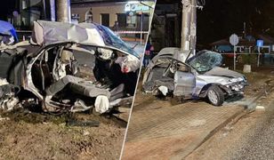 Podlaskie: Auto roztrzaskane na kawałki. Nie żyje dwóch 20-latków