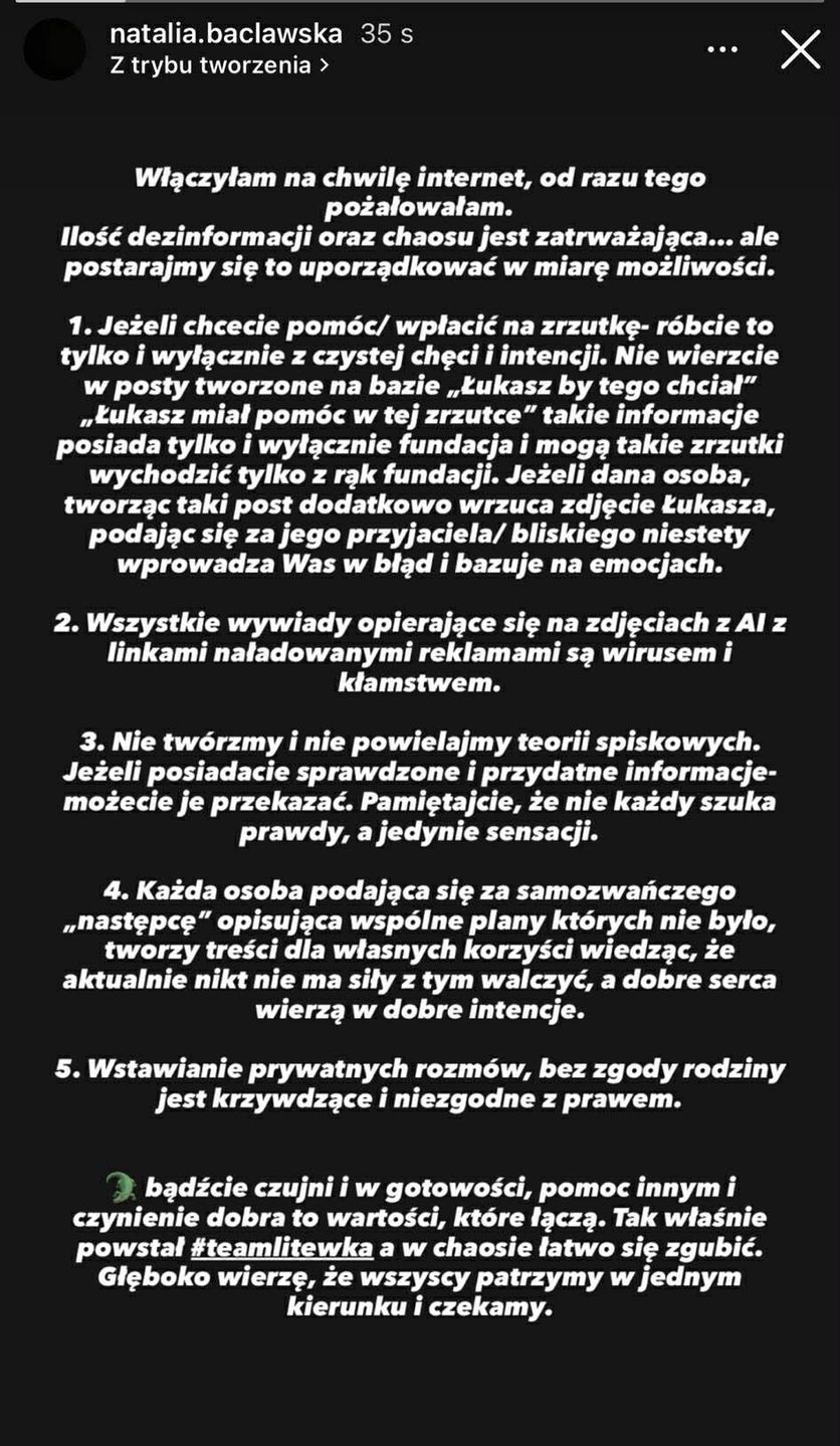 Partnerka Łukasza Litewki zabrała głos