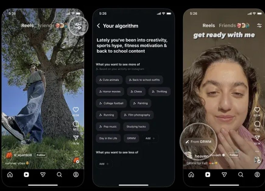 Wpływ na wyświetlane reels na Instagramie