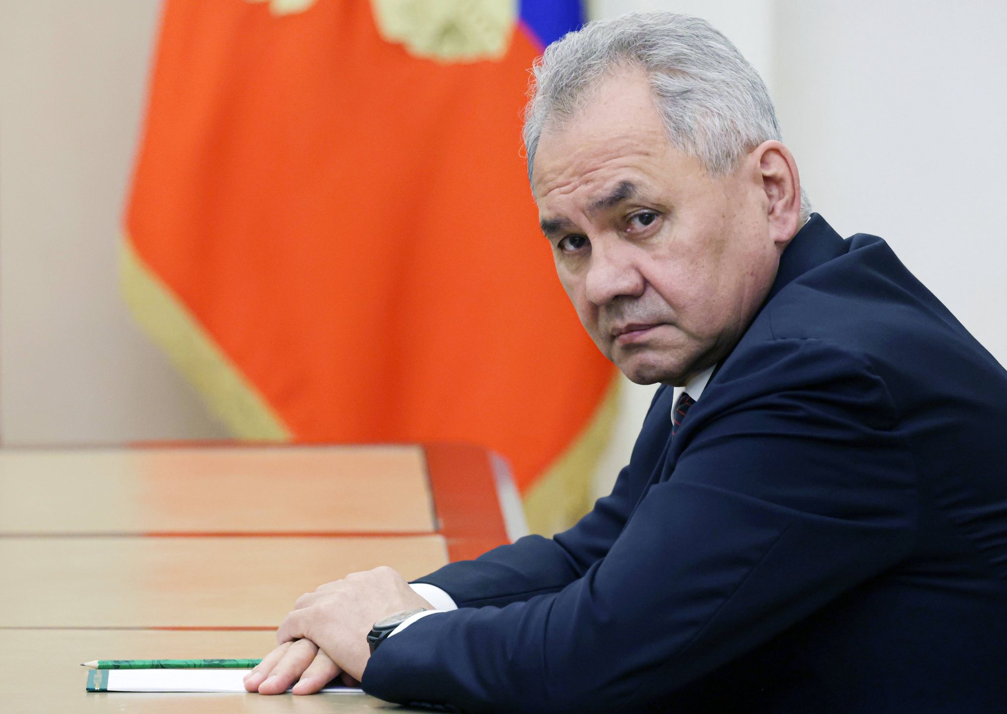 Meeting on development of Russia's military industrial complex held at Kremlin
epa11342351 Russian Security Council Secretary Sergei Shoigu attend a meeting on development of Russia's military industrial complex at the Kremlin in Moscow, Russia, 15 May 2024.  EPA/VYACHESLAV PROKOFYEV /SPUTNIK/KREMLIN POOL MANDATORY CREDIT 
Dostawca: PAP/EPA.
VYACHESLAV PROKOFYEV /SPUTNIK/KREMLIN POOL