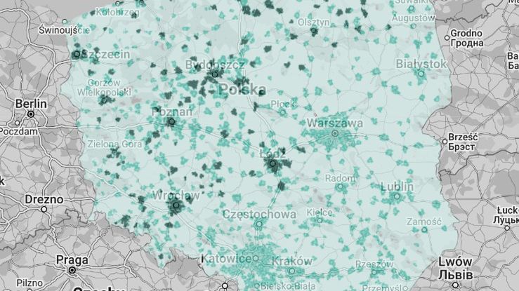 Mapa zasięgu LTE i 5G w Plusie