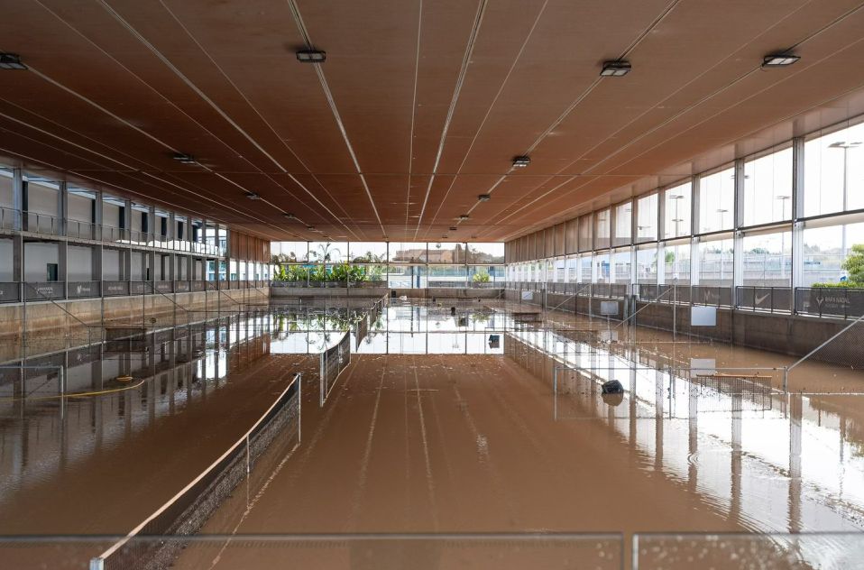 Flooded courts of Rafael Nadal