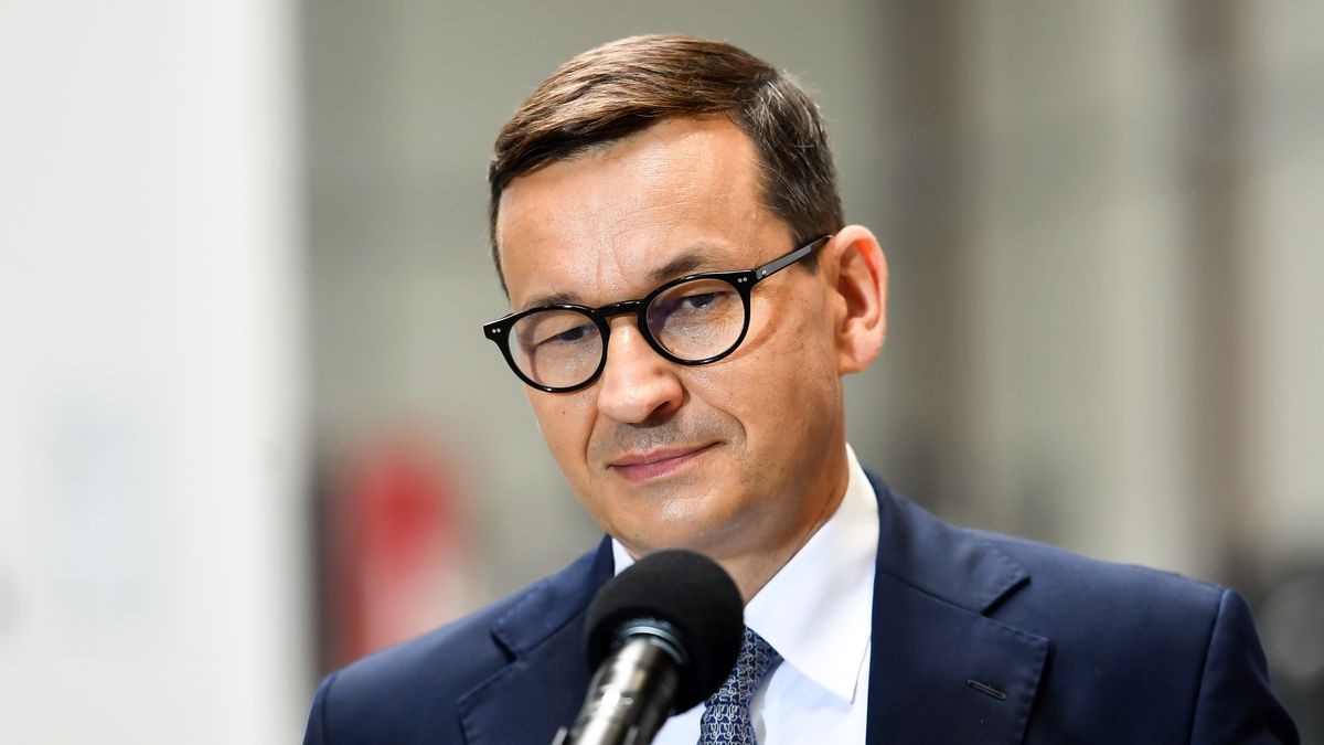 WIELOGLOWY, POLAND - 2021/07/29: Prime Minister Mateusz Morawiecki visits the Wisniowski factory in the village of Wieloglowy in the nearby town of Nowy Sacz. (Photo by Alex Bona/SOPA Images/LightRocket via Getty Images)