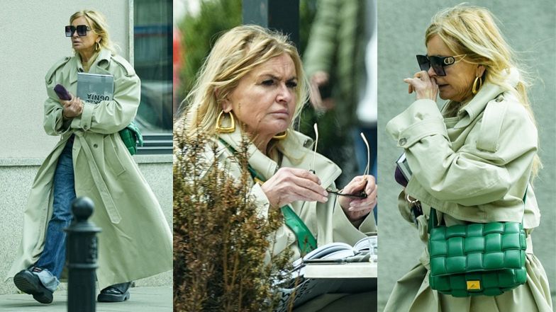 Spragniona wiedzy Monika Olejnik kursuje po mieście z książką pod pachą i torebką Bottega Veneta za 20 TYSIĘCY (ZDJĘCIA)