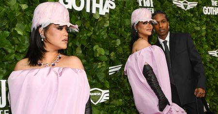 Rihanna w fikuśnej czapce z daszkiem bryluje na gali u boku A$AP Rocky'ego (ZDJĘCIA)