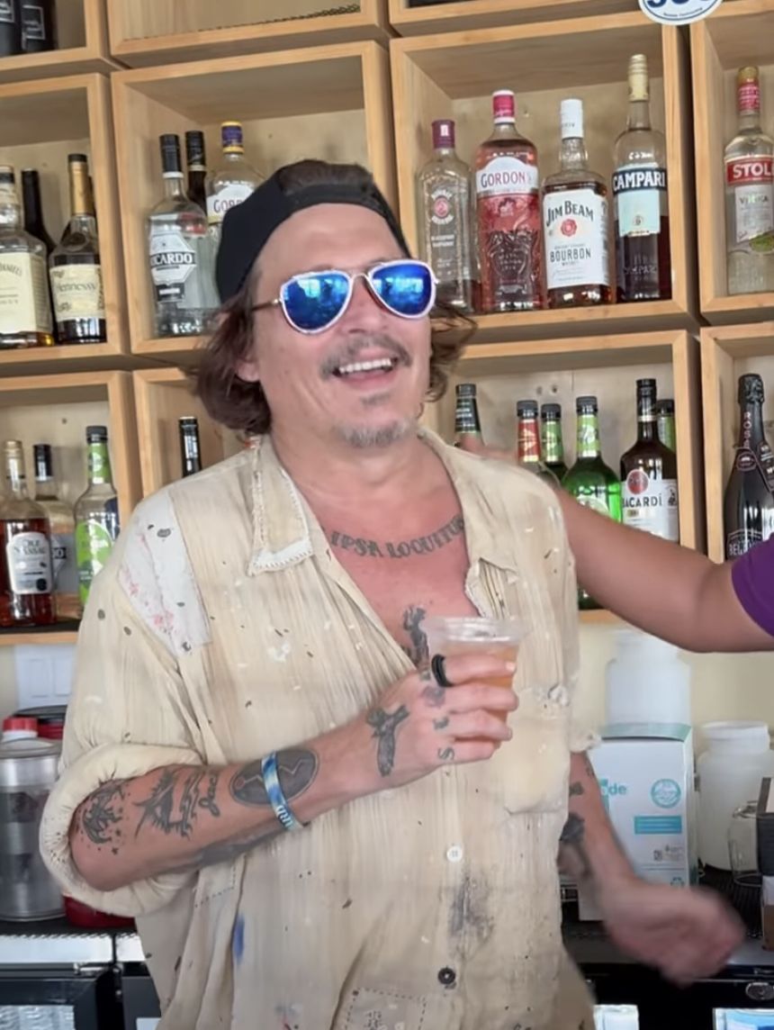 Johnny Depp presented his new pearly white teeth