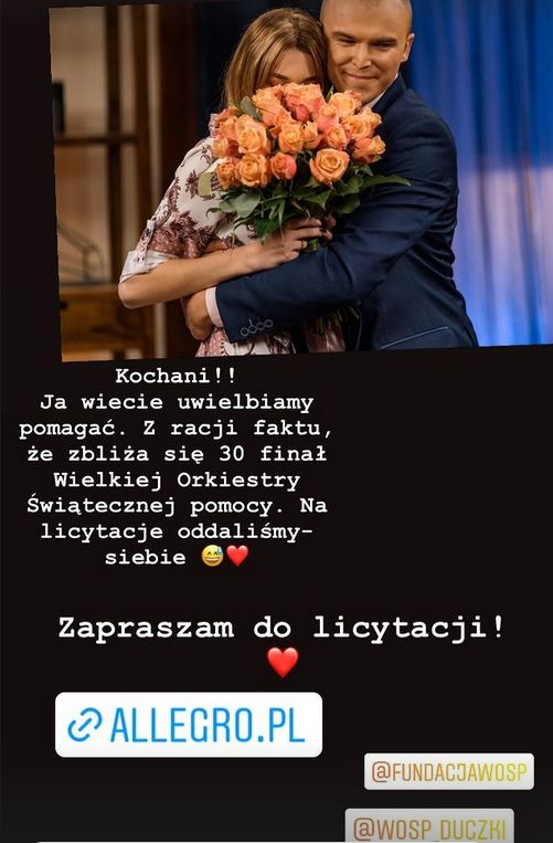 Asia ogłosiła licytację na swoim Instagramie