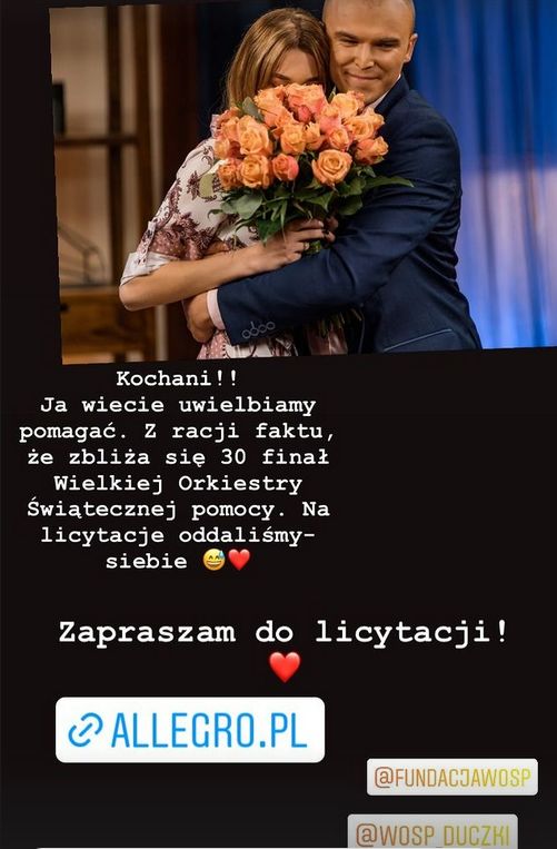 Asia ogłosiła licytację na swoim Instagramie