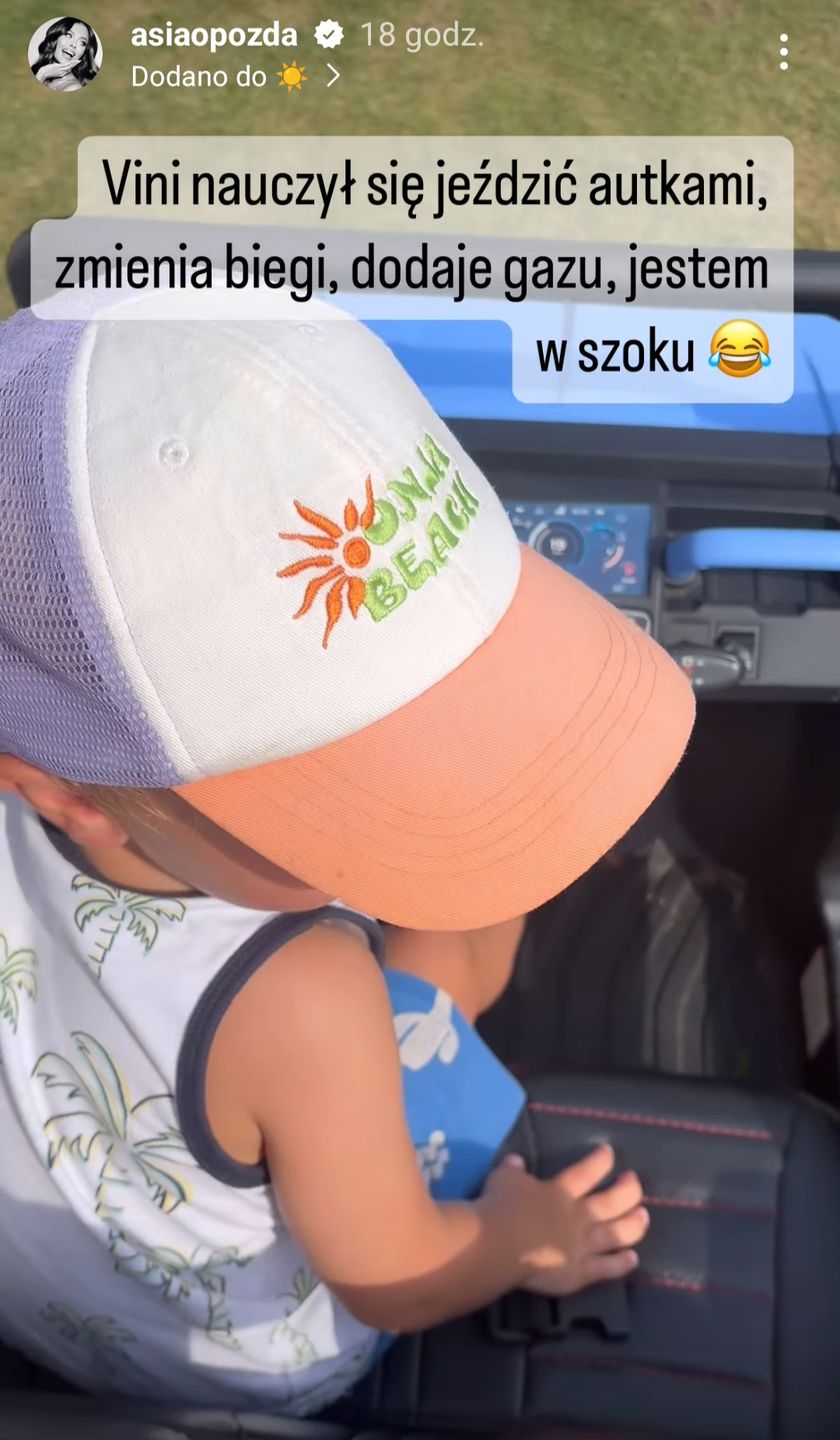 Syn Joanny Opozdy "za kółkiem"