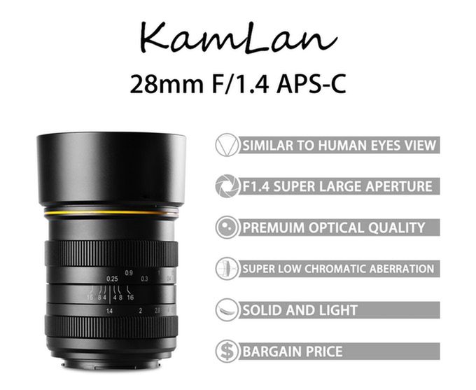 Kamlan 28 mm f/1.4 – budżetowe, manualny standard dla matryc APS-C już na Kickstarterze 2