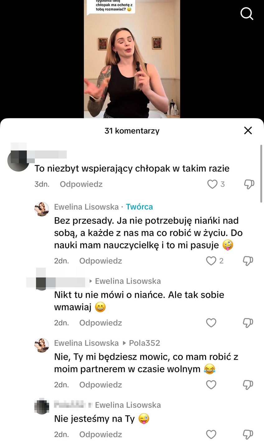 Chłopak Lisowskiej nie chce rozmawiać z nią po włosku