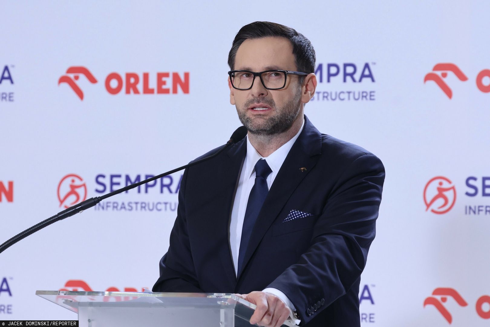 Orlen podpisa? umow? na d?ugoterminowe dostawy LNG z USA
25.01.2023 Warszawa Konferencja PKN Orlen dotyczaca realizacji strategicznych planow w obszarze bezpieczenstwa energetycznego 
fot. Jacek Dominski/REPORTER
n/z: Daniel Obajtek
Jacek Dominski/REPORTER