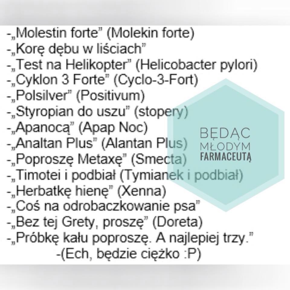 Nazwy leków są trudne do zapamiętania