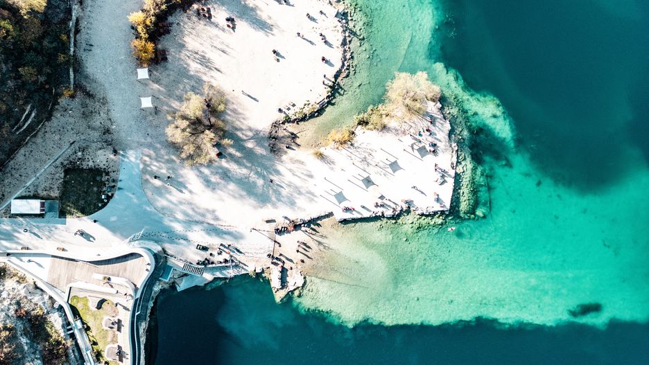 woda, plaza, podróż, lato, kraków, cracow, zakrzówek, basen, dron, sesja, nurkowanie