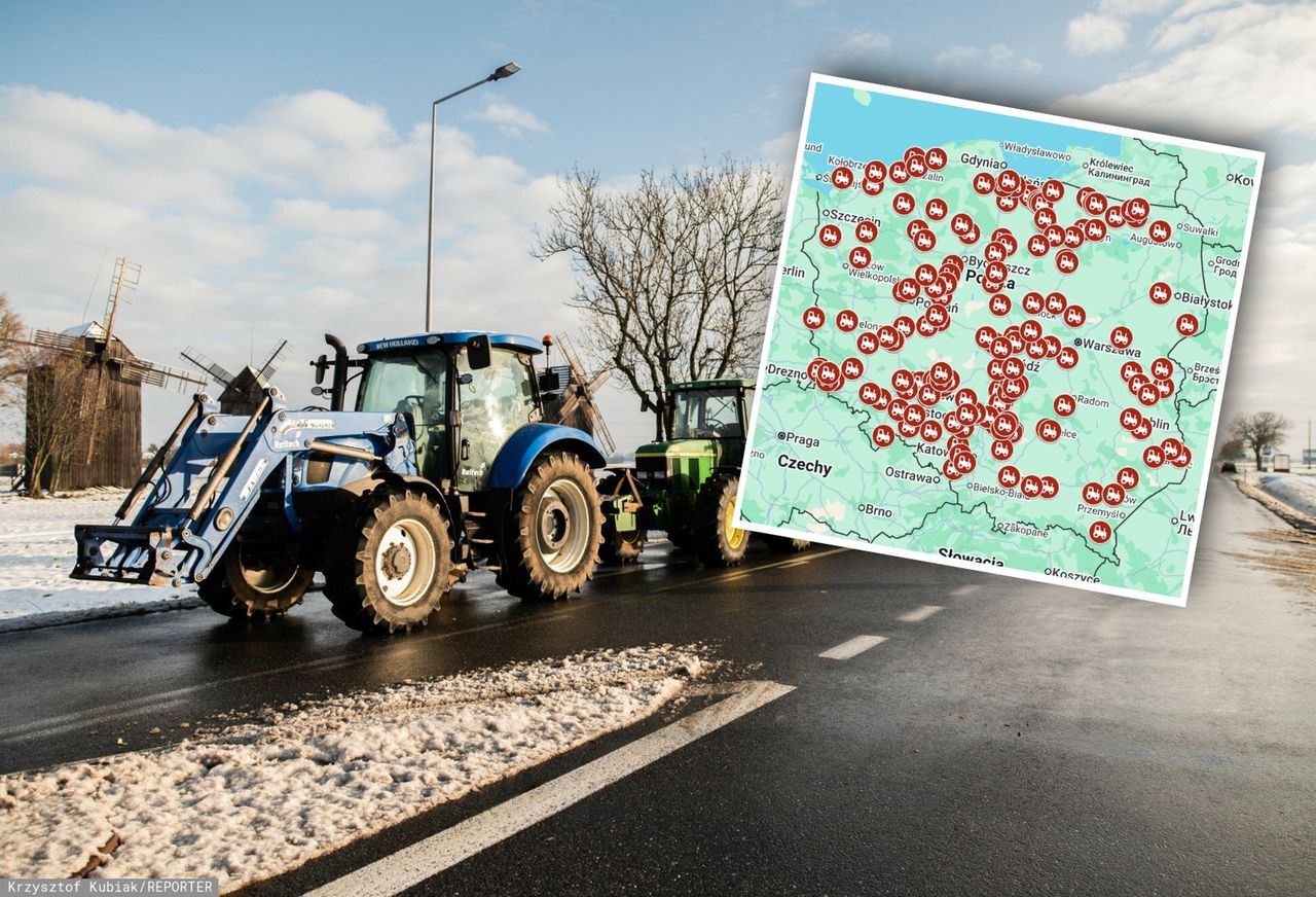 Rolnicy wyszli na ulice. Oto mapa, gdzie protestują