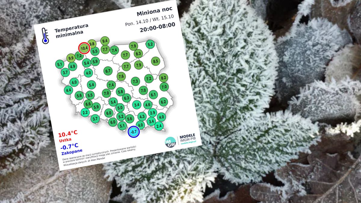 "Pierwszy spadek poniżej zera" - podaje IMGW