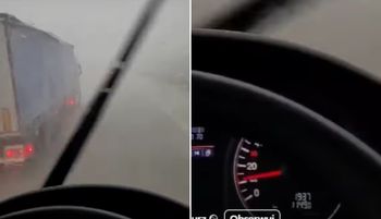Tylko 10 km/h. Niesie się nagranie z autostrady A1