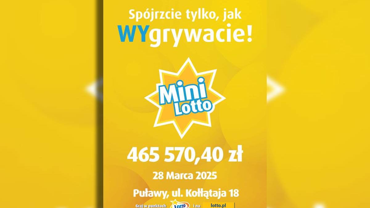Plakat Mini Lotto — wygrana w Puławach