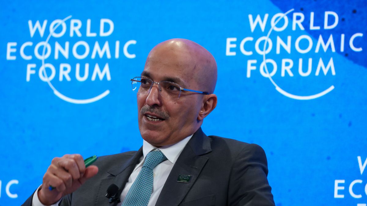 Mohammed Al-Jadaan, Saudi Arabia's finance minister, speaks during a panel session on day three of the World Economic Forum (WEF) in Davos, Switzerland, on Wednesday, May 25, 2022. The annual Davos gathering of political leaders, top executives and celebrities runs from May 22 to 26. Photographer: Hollie Adams/Bloomberg via Getty Images