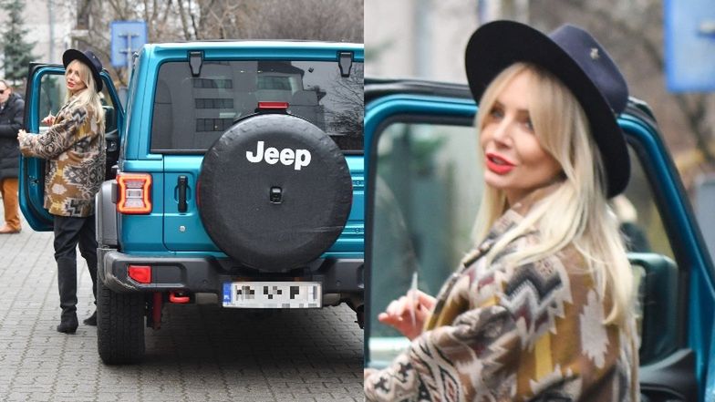 Zadowolona Agnieszka Woźniak-Starak w stylizacji "na włóczykija" mknie zrobić sobie NOWE PAZY