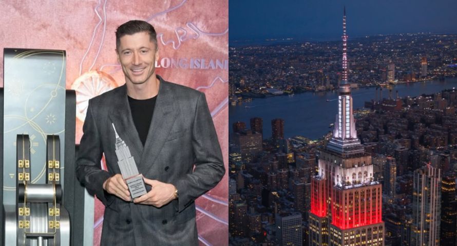 Lewandowski jako pierwszy w historii Polak rozświetlił Empire State Building z okazji Święta Niepodległości