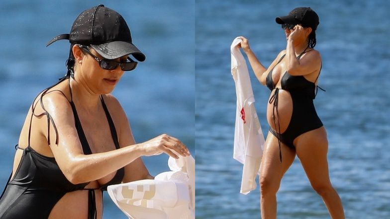 Kourtney Kardashian eksponuje OGROMNY brzuszek ciążowy na hawajskiej plaży