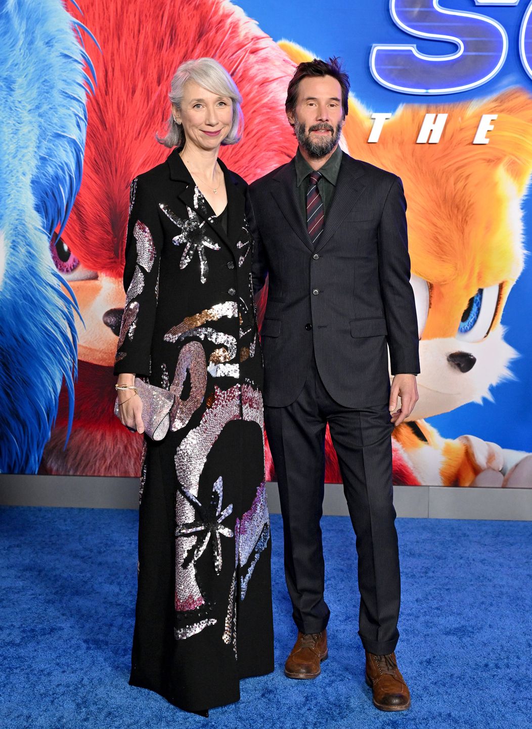 Keanu Reeves z ukochaną razem na ściance