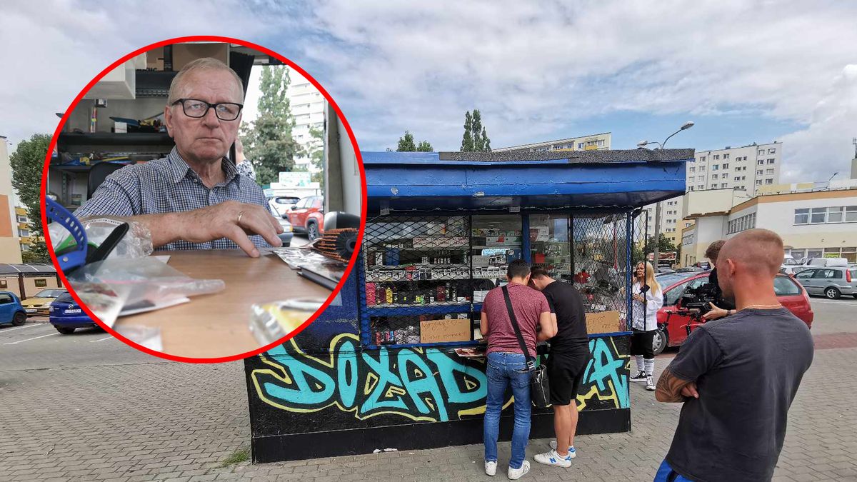Roman Fijałkowski wyprzedaje asortyment w swoim kiosku. Ratuje syna