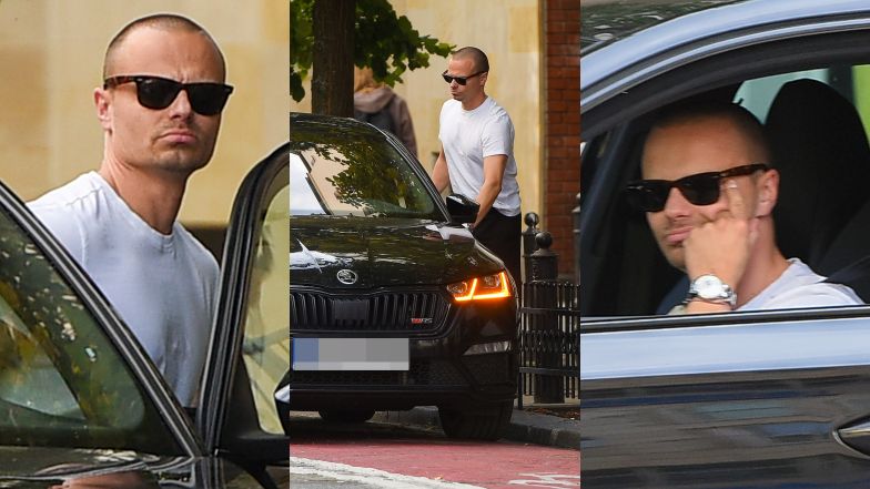 Marcin Hakiel parkuje na ścieżce rowerowej