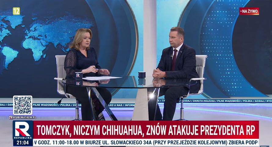 Holecka kazała zdjąć pasek informacyjny. "W Republice nie obrażamy nikogo"