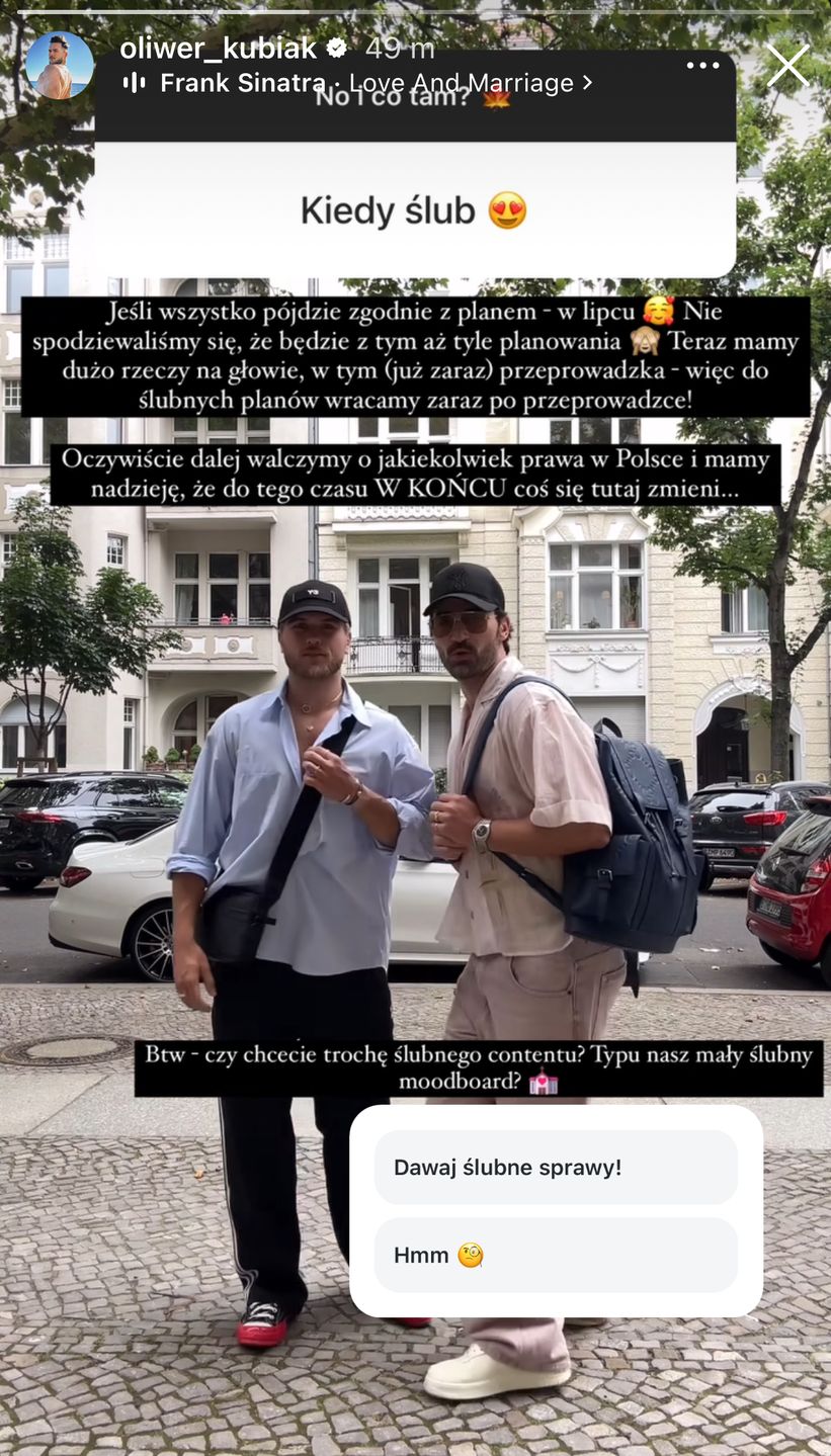 Wpis Oliwiera Kubiaka na Instagramie