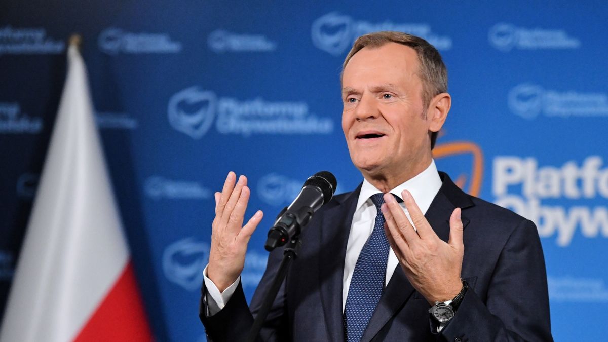 Donald Tusk podczas konferencji prasowej 