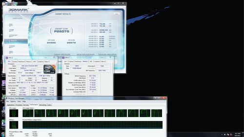 wyniki wydajności procesora Intel Core i7 980X w benchmarku 3DMark Vantage