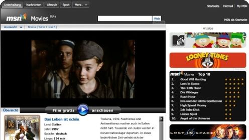 Niemiecki MSN Movies udostępnia darmowe i pełnometrażowe filmy 1