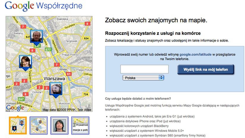 Współrzędne Google dla iPhone'a 1
