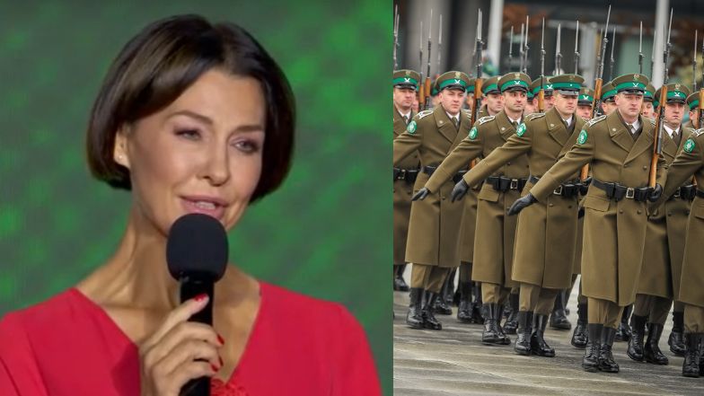 "Murem za polskim mundurem" w TVP. Anna Popek przemawia ze sceny