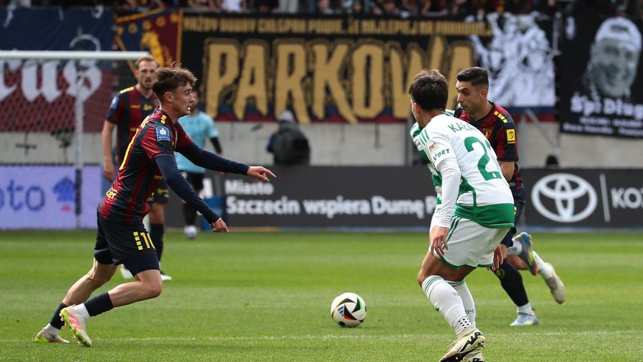 Adrian Przyborek podczas meczu Pogoni z Lechią.