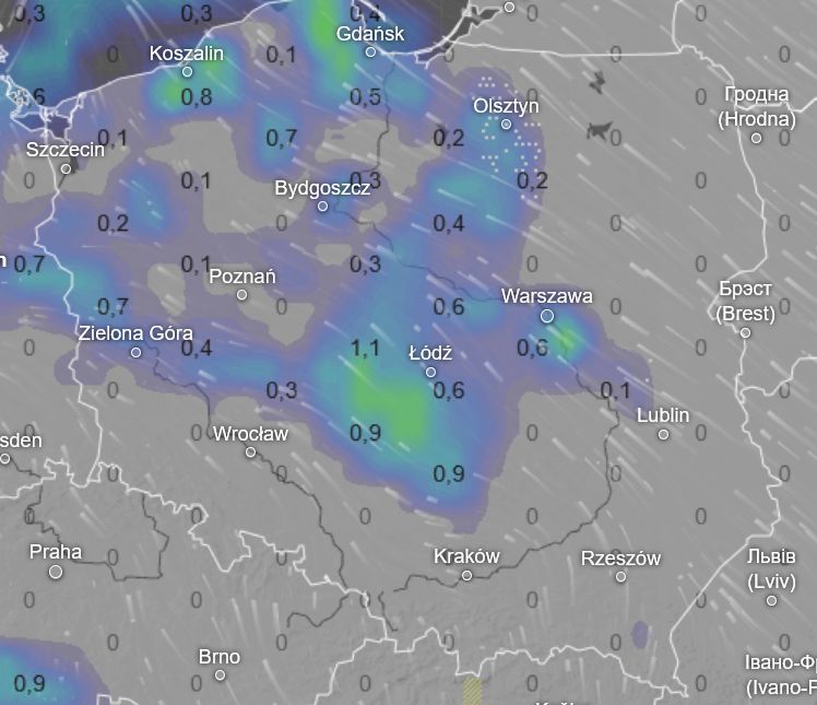 Opady śniegu 14 listopada