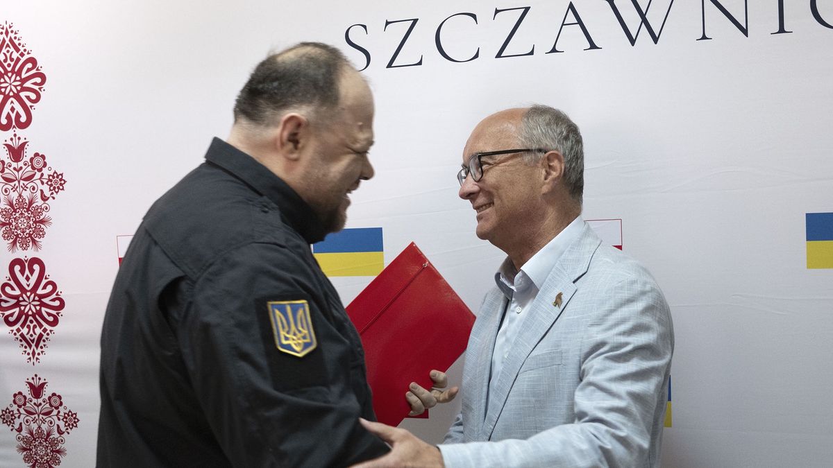 Rusłan Stefanczuk i Włodzimierz Czarzasty podczas spotkania w Szczawnicy