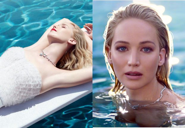 Zmysłowa Jennifer Lawrence promuje Diora taplając się w basenie