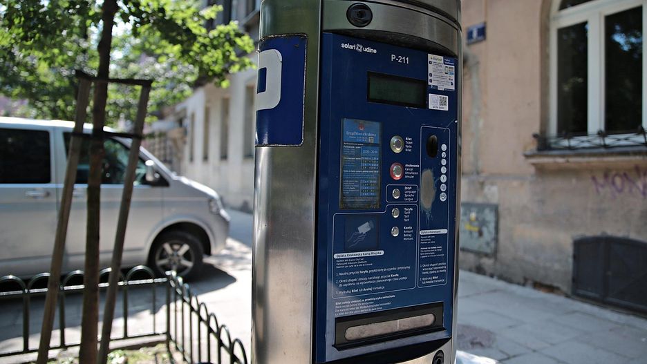 Strefa płatnego parkowania w centrum Krakowa.