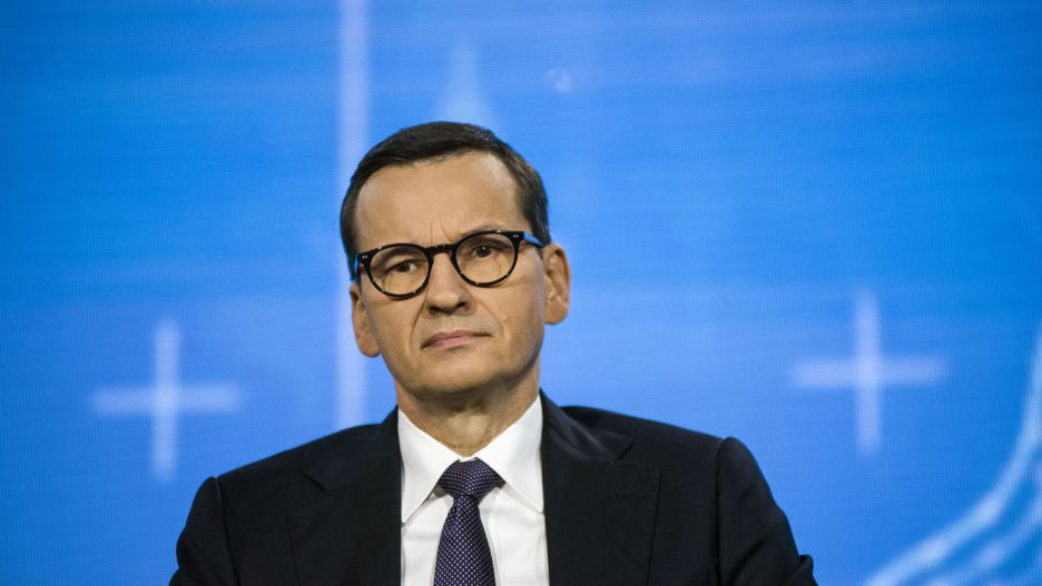 WARSAW, POLAND - 2022/10/04: Mateusz Morawiecki, the Prime Minister of Poland seen during the Warsaw Security Forum. The largest transatlantic event devoted to the security of Central and Eastern Europe and organised by the Casimir Pulaski Foundation. The Warsaw Security Forum has become a permanent element of the European landscape of conferences devoted to transatlantic cooperation and focusing on developing joint responses to future challenges for the security of Europe and the region. (Photo by Attila Husejnow/SOPA Images/LightRocket via Getty Images)