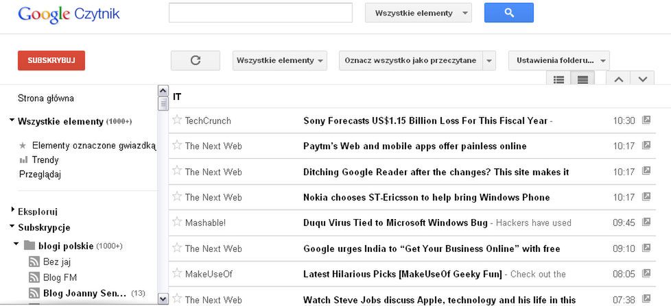 Nowy Google Reader już sprawia problemy 2