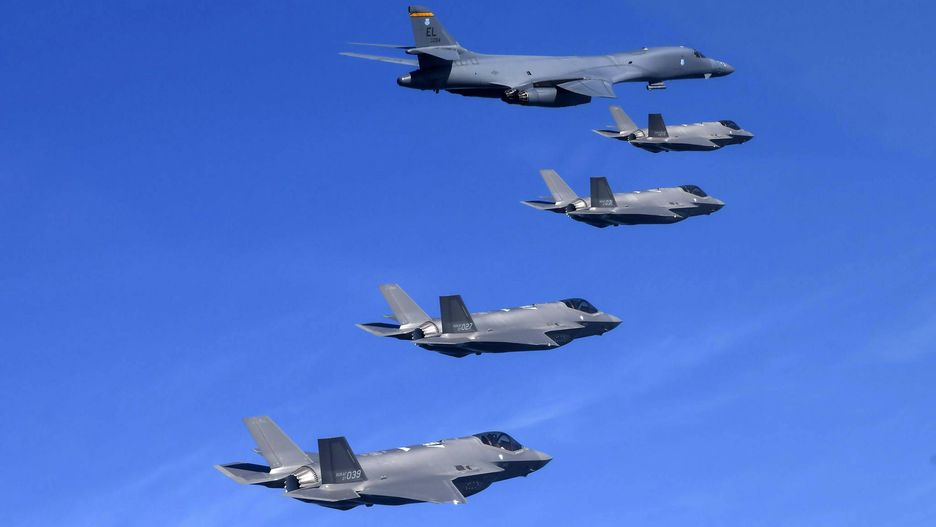 South Korean F-35A Fighter Jets Hold Drills
Image released by the South Korean Defense Ministry, South Korean Air Force F-35 fighter jets and U.S. Air Force F-16 fighter jets fly over South Korea during the joint air drills in response to North Korea's intercontinental ballistic missile (ICBM) launch on Friday on November 18, 2022 at an undisclosed location in South Korea. South Korea and the United States conducted a joint air drills Friday focusing on enhancing the capabilities of striking North Korea's missile-related facilities, hours after it fired ICBM. Photo by South Korean Defense Ministry/ UPI Photo via Newscom
Dostawca: PAP/Newscom
South Korean Defense Ministry
South Korean F-35A Fighter Jets Hold Drills