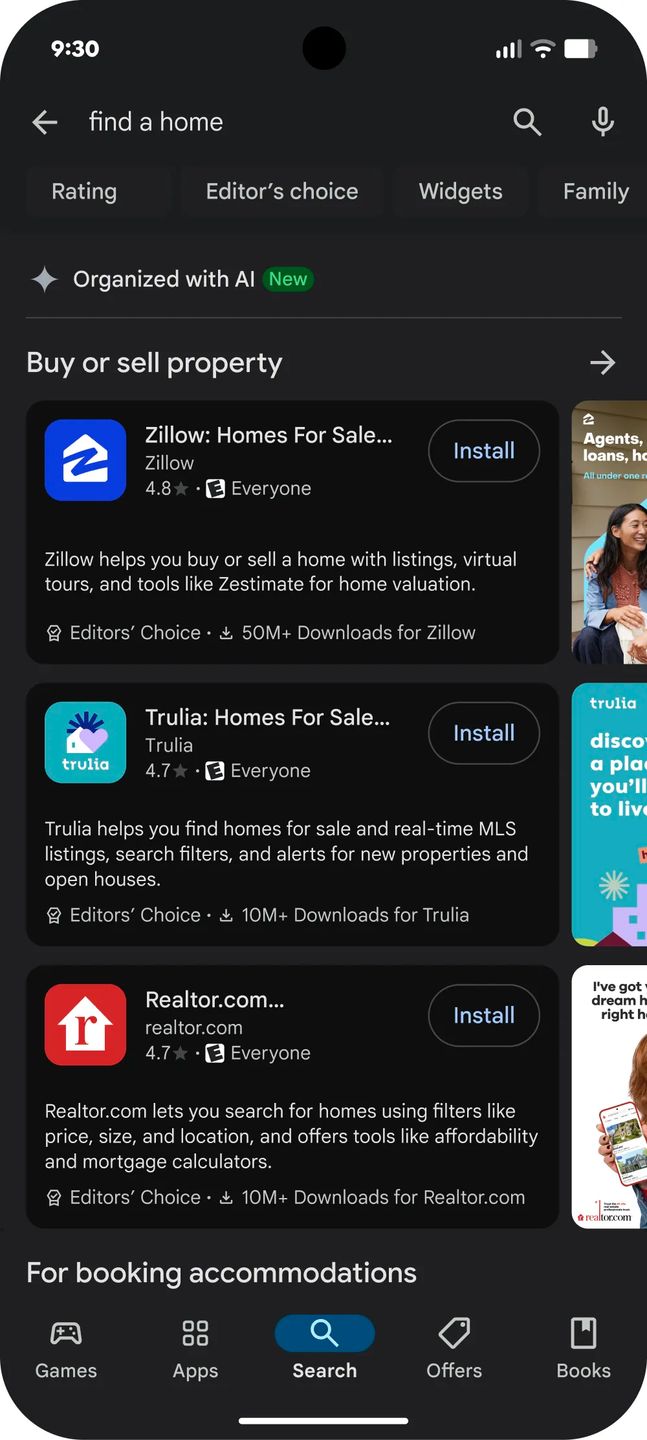 Automatyczny podział AI w Google Play