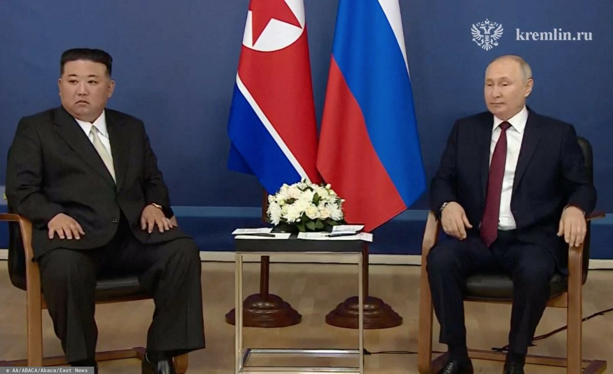 Kim Dzong Un i Władimir Putin 