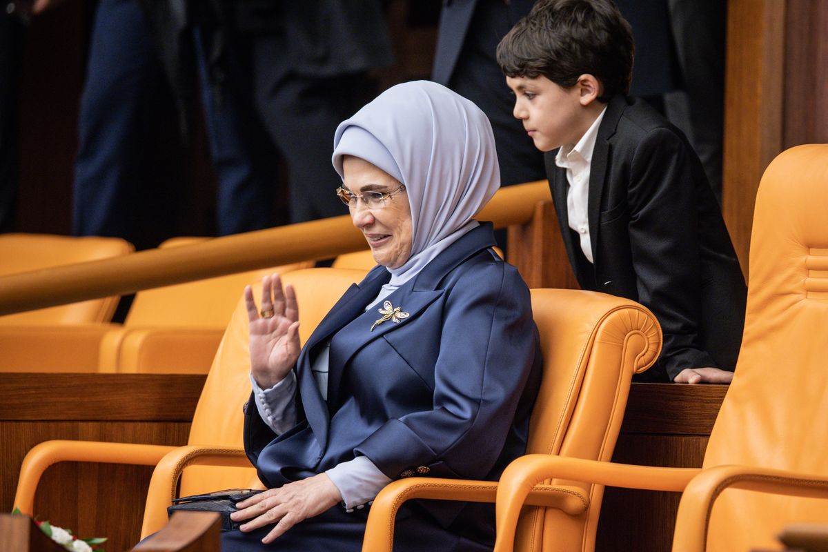 Emine Erdogan obserwuje inaugurację kolejnej prezydenckiej kadencji męża w czerwcu 2023 roku